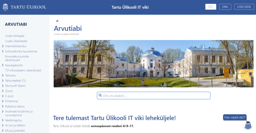 Tartu Ülikooli arvutiabi viki avaleht